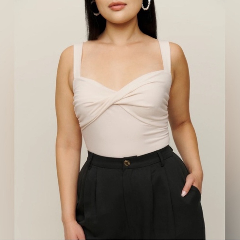 Reformation Anine crop top in ivory